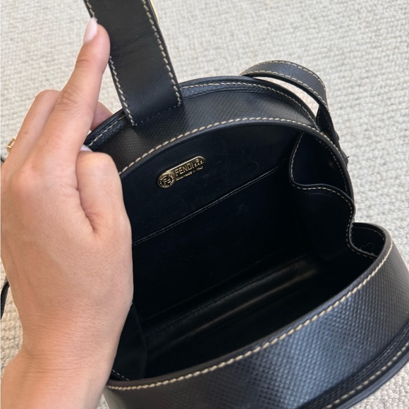 Fendi Black Leather Handbag Purse - Picture 5 of 5